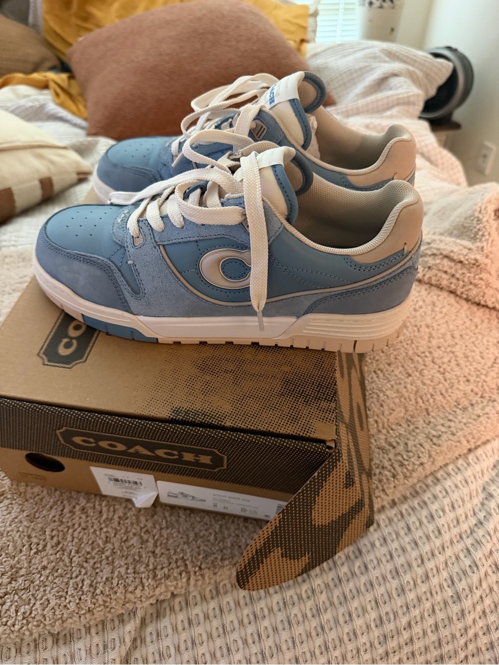 Coach women Light Blue and White Low-Top Sneakers